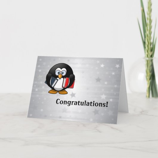 Pinguin-Abschluss-Karte Dankeskarte (Vorderseite)