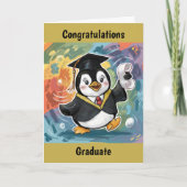 Pinguin Abschluss Personalisiert Karte (Vorderseite)