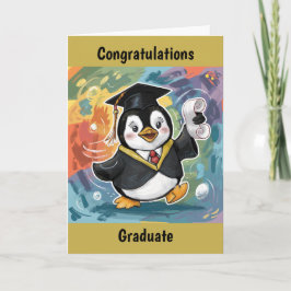 Pinguin Abschluss Personalisiert Karte