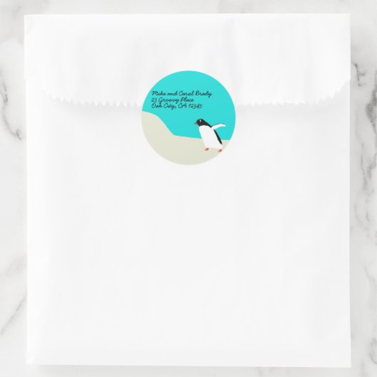 Pinguin Address Labels Runder Aufkleber (Tasche)