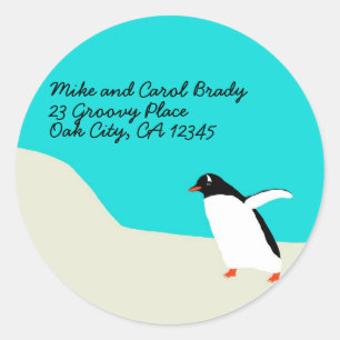 Pinguin Address Labels Runder Aufkleber