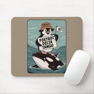 Pinguin-Aktivismus widerstehen Vintage-Protest Mousepad