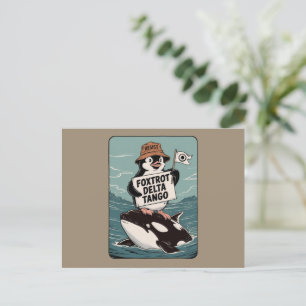 Pinguin-Aktivismus widerstehen Vintage-Protest Postkarte
