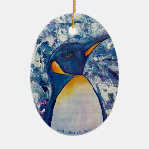 Pinguin & Alaskan Elche Keramik Ornament