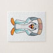 Pinguin als Arzt mit Plakat Puzzle (Horizontal)
