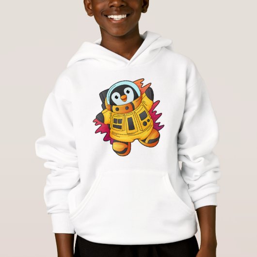 Pinguin als Astronaut im Anzug Hoodie (Vorderseite)