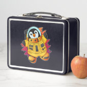 Pinguin als Astronaut im Anzug Metall Brotdose (Beispiel)
