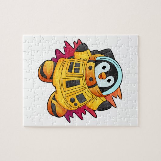Pinguin als Astronaut im Anzug Puzzle (Horizontal)