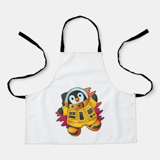 Pinguin als Astronaut im Anzug Schürze (Vorderseite)