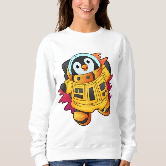 Pinguin als Astronaut im Anzug Sweatshirt (Vorderseite)