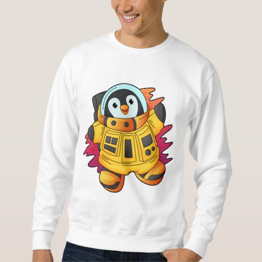 Pinguin als Astronaut im Anzug Sweatshirt (Vorderseite)