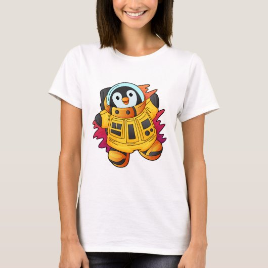 Pinguin als Astronaut im Anzug T-Shirt (Vorderseite)