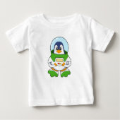 Pinguin als Astronaut mit Kostüm Baby T-shirt (Vorderseite)