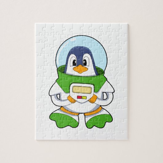 Pinguin als Astronaut mit Kostüm Puzzle (Vertikal)