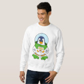 Pinguin als Astronaut mit Kostüm Sweatshirt (Vorne ganz)
