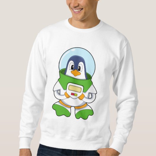 Pinguin als Astronaut mit Kostüm Sweatshirt (Vorderseite)