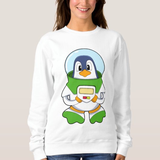 Pinguin als Astronaut mit Kostüm Sweatshirt (Vorderseite)