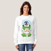 Pinguin als Astronaut mit Kostüm Sweatshirt (Vorne ganz)