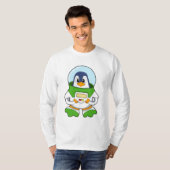 Pinguin als Astronaut mit Kostüm T-Shirt (Vorne ganz)
