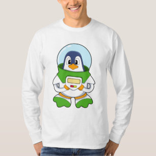 Pinguin als Astronaut mit Kostüm T-Shirt