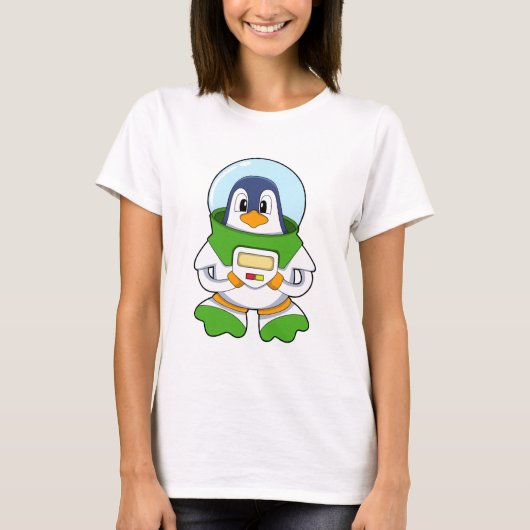 Pinguin als Astronaut mit Kostüm T-Shirt (Vorderseite)