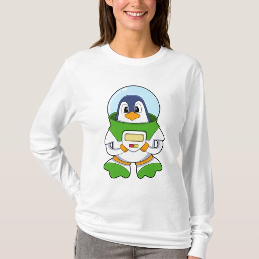 Pinguin als Astronaut mit Kostüm T-Shirt (Vorderseite)