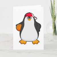 Pinguin als Basketballspieler mit Basketball