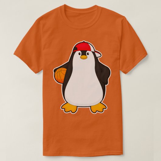 Pinguin als Basketballspieler mit Basketball T-Shirt (Design vorne)