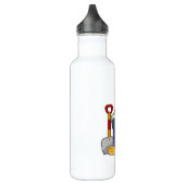 Pinguin als Bauer mit Shovel Edelstahlflasche (Links)