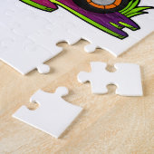 Pinguin als Biker mit Motorrad Puzzle (Seite)