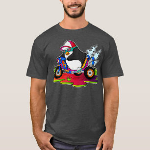 Pinguin als Biker mit Motorrad T-Shirt
