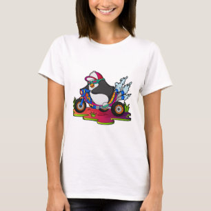Pinguin als Biker mit Motorrad T-Shirt