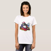 Pinguin als Biker mit Motorrad T-Shirt (Vorne ganz)