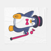 Pinguin als Bräutigam mit Krawatte Fleecedecke (Vorderseite (Horizontal))