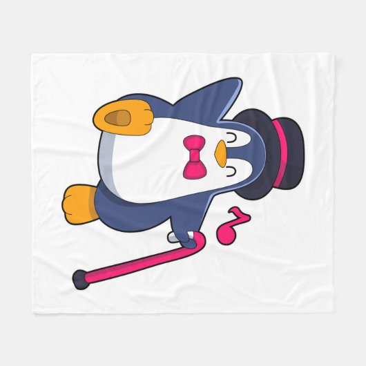 Pinguin als Bräutigam mit Krawatte Fleecedecke (Vorderseite (Horizontal))