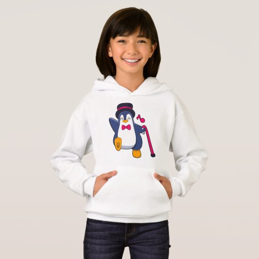 Pinguin als Bräutigam mit Krawatte Hoodie (Vorne ganz)