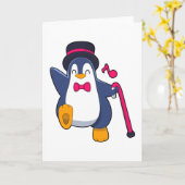 Pinguin als Bräutigam mit Krawatte Karte (Gelbe Blume)