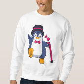 Pinguin als Bräutigam mit Krawatte Sweatshirt (Vorderseite)
