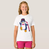 Pinguin als Bräutigam mit Krawatte T-Shirt (Vorne ganz)