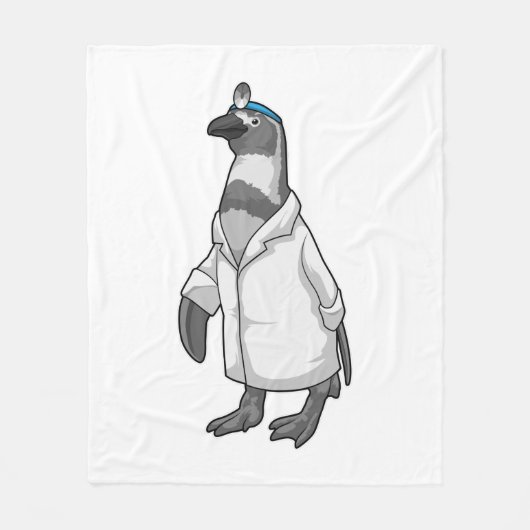 Pinguin als Doktor mit Doctor's Coat Fleecedecke (Vorderseite)