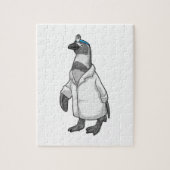 Pinguin als Doktor mit Doctor's Coat Puzzle (Vertikal)
