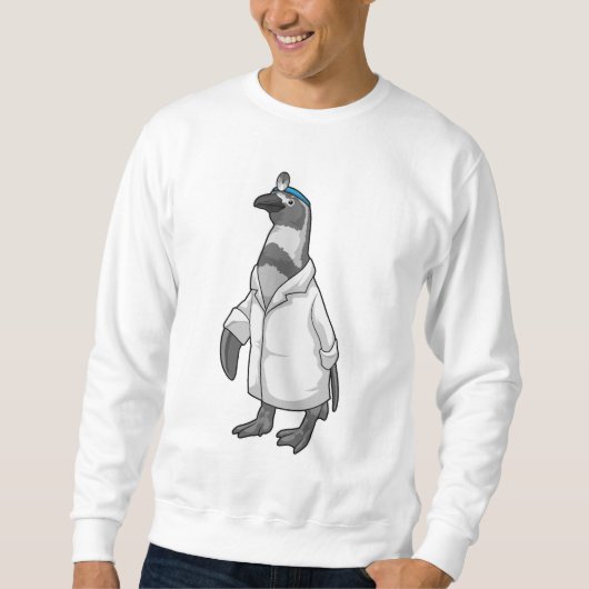 Pinguin als Doktor mit Doctor's Coat Sweatshirt (Vorderseite)