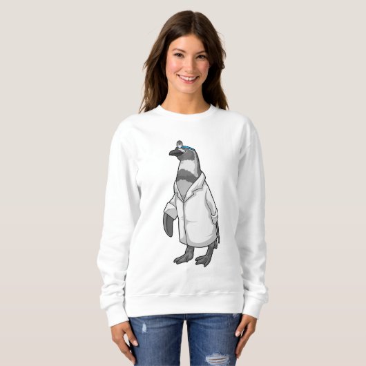 Pinguin als Doktor mit Doctor's Coat Sweatshirt (Vorne ganz)
