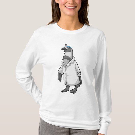 Pinguin als Doktor mit Doctor's Coat T-Shirt (Vorderseite)