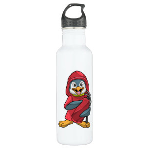 Pinguin als Feuerwehrmann mit Feuerlöscher Edelstahlflasche