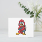 Pinguin als Feuerwehrmann mit Feuerlöscher Postkarte (Stehend Vorderseite)