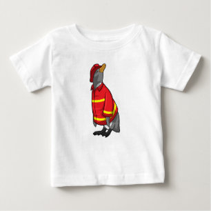 Pinguin als Feuerwehrmann mit Helmet Baby T-shirt