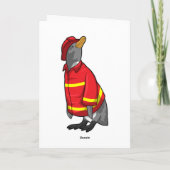 Pinguin als Feuerwehrmann mit Helmet Karte (Rückseite)