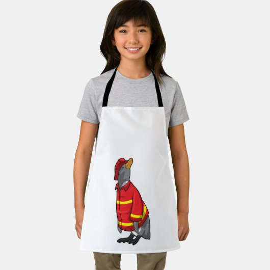Pinguin als Feuerwehrmann mit Helmet Schürze (Insitu)