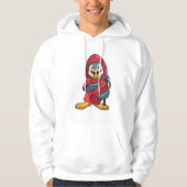 Pinguin als Feuerwehrmann mit Löschgerät Hoodie (Vorderseite)